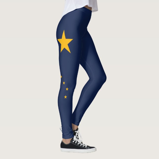 Leggings Graphique dynamique de drapeau d'état de l'Alaska (Droite)