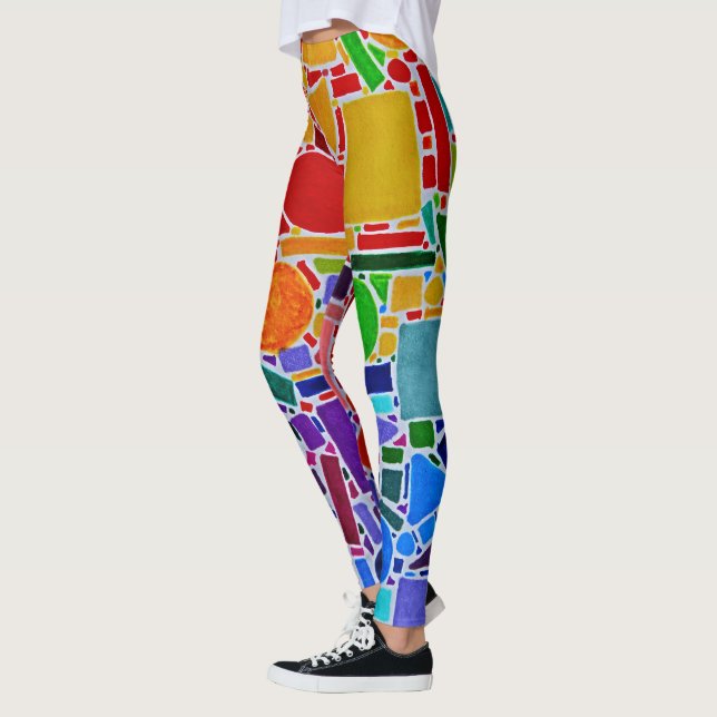 Leggings Graphique en couleurs arc-en-ciel art abstrait mod (Gauche)