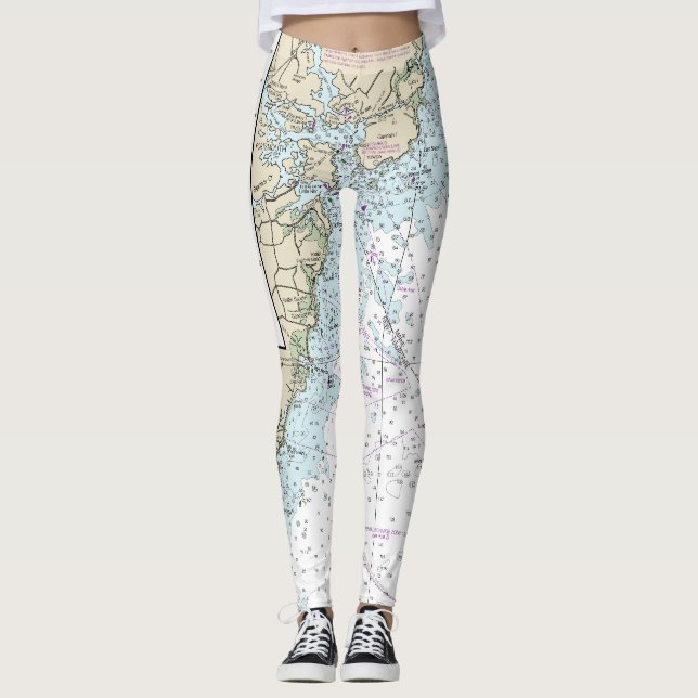 Leggings Graphique nautique de Portsmouth à Cape Ann 13278 (Devant)