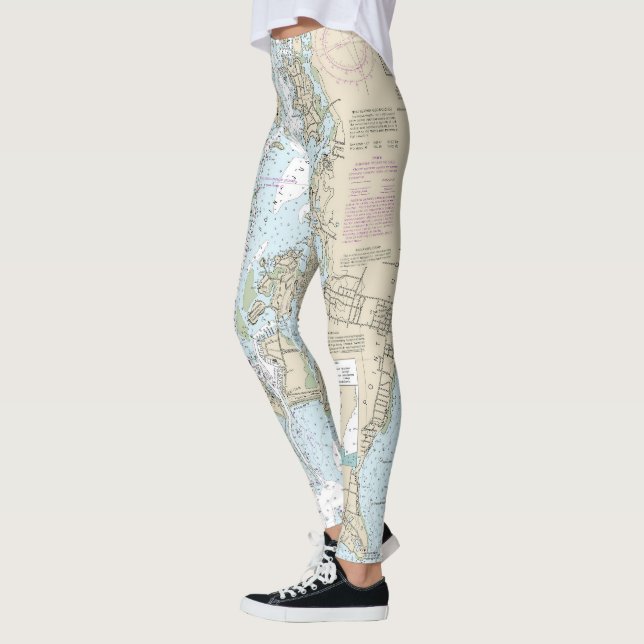 Leggings Graphique nautique du port de Point Judith 13219 (Gauche)
