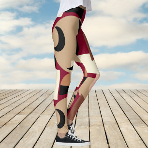 Leggings Gras Burnt Orange coloré Abstrait Motif