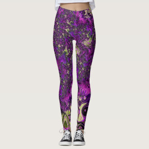 Leggings Gras Colorful Trippy Super Funky Fractal Art