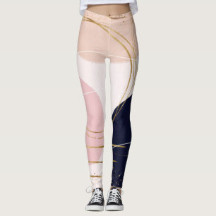 Leggings Gravure et cercles d'or moderne Design rose minima