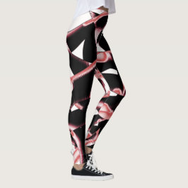 Leggings Gravures noires et saumons, cassettes détruites su