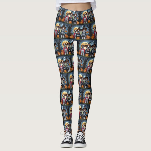 Leggings Great Dane Dogs Citrouille Halloween Funny (Devant)