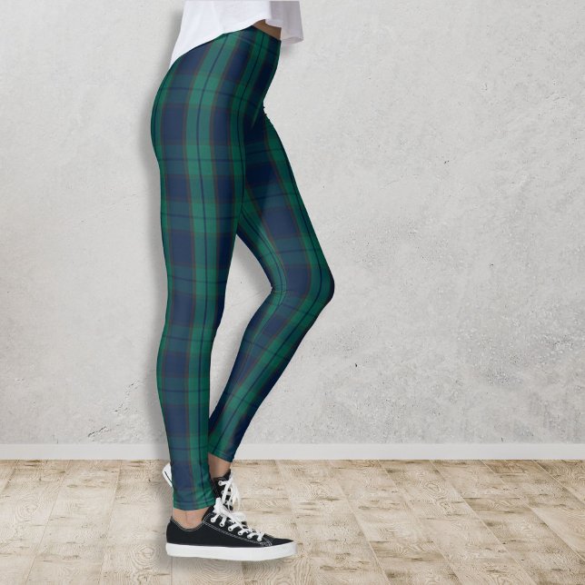 Leggings Green Blue Black Watch Plaid Scottish Tartan (Créateur téléchargé)