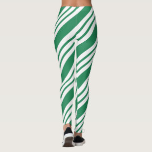 Leggings Green Christmas fêtes Sucre de canne de vacances L