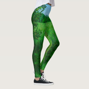 Leggings Green Field Forest Herbe Nature Paysage du ciel