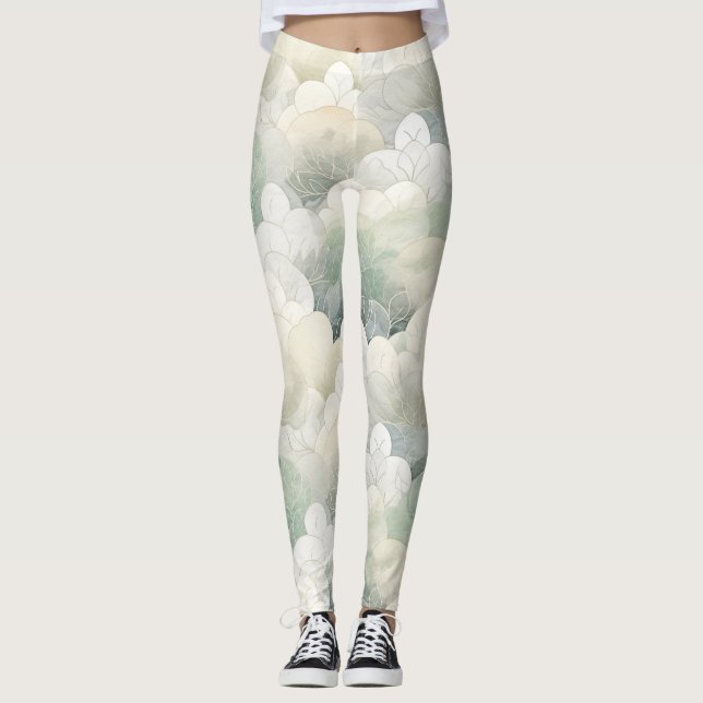 Leggings Green Floral Serenity (Devant)
