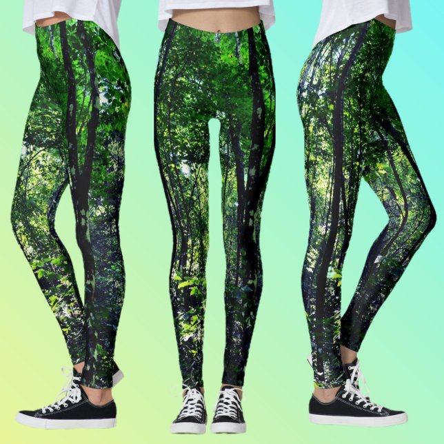 Leggings Green Forest Photographic Nature (Créateur téléchargé)