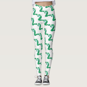 Leggings Green Kawaii Worm Thunder_Cove