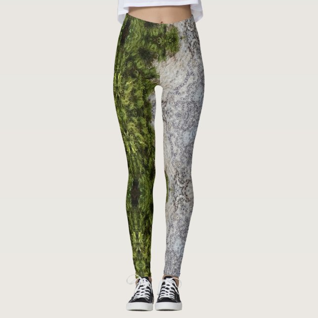 Leggings Green Moss & Nature Earth Art (Devant)