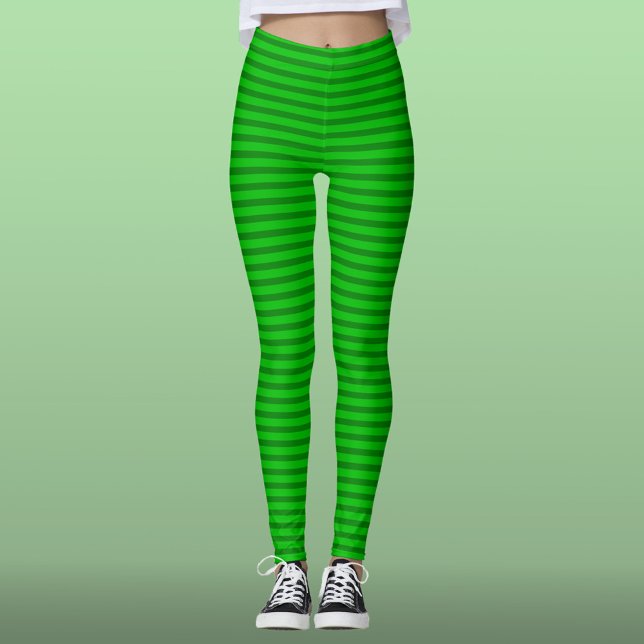 Leggings Green on Green Stripes — Saint Patrick's Day (Créateur téléchargé)