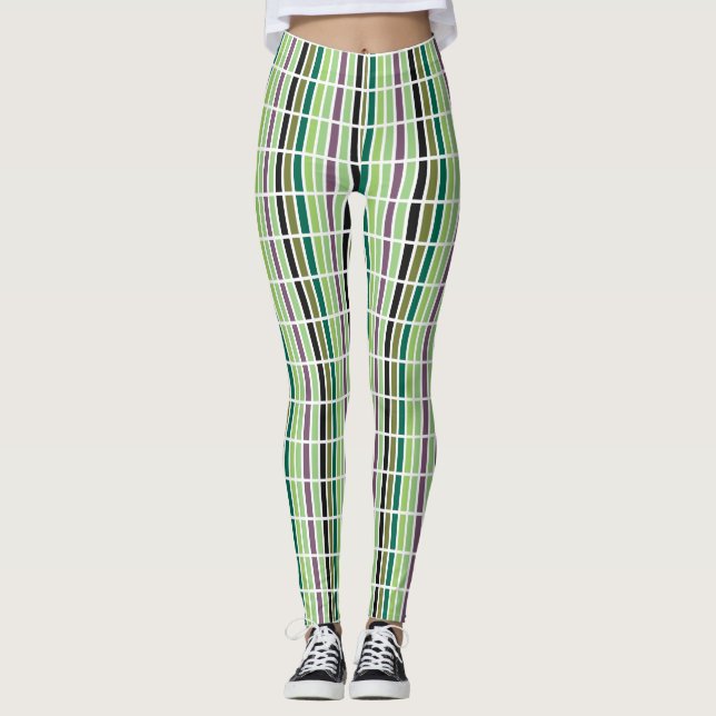Leggings Green purple Black Hues (Devant)