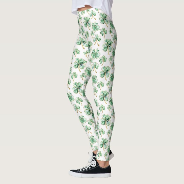 Leggings Green Shamrock St. Patrick's Day (Gauche)