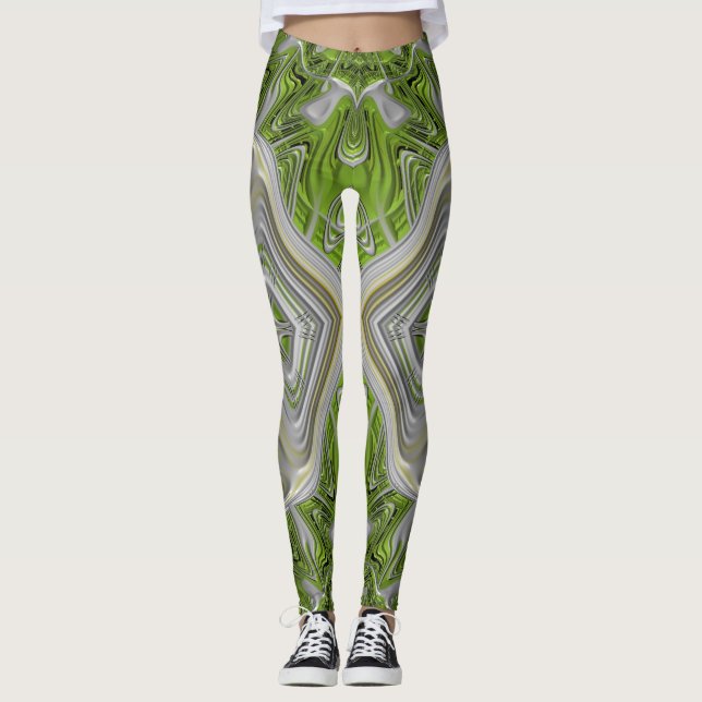 Leggings ~green silber Christmas (Vorderseite)