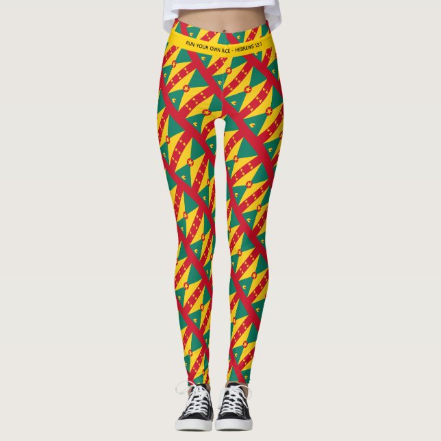 Leggings GRENADA Écriture Patriotique EXÉCUTEZ VOTRE COURSE (Devant)