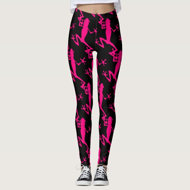 Leggings Grenouille d'arbre rose Thunder_Cove (Devant)