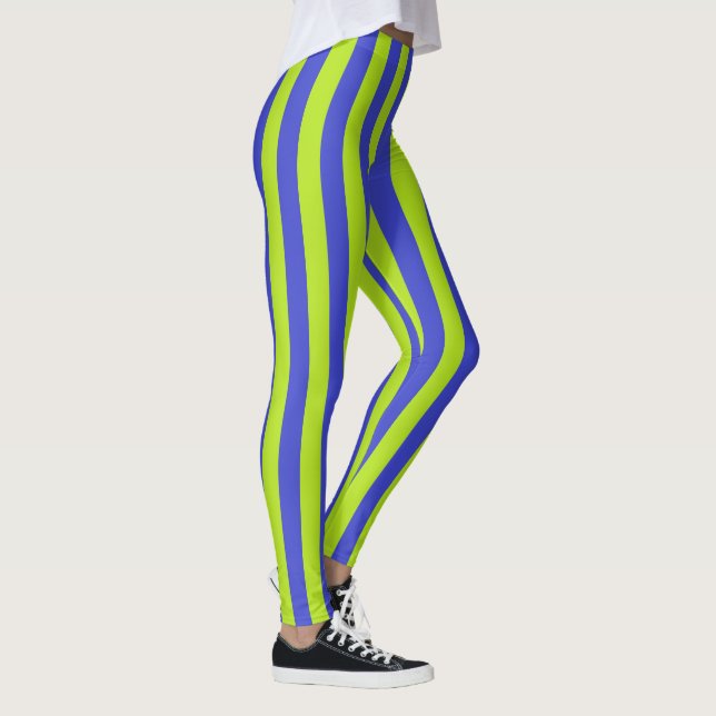 Leggings Grèves vertes et bleues de chaux (Droite)