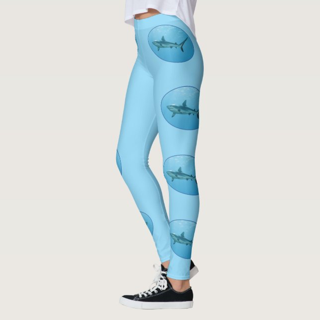 Leggings Grey Reefshark, Yap Island - Design photographique (Gauche)