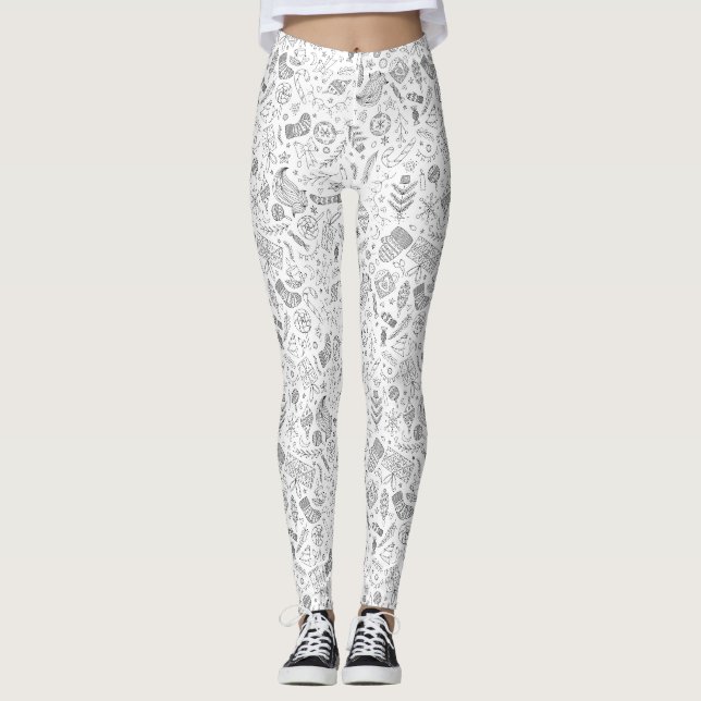 Leggings Gribouillage de White Christmas (Devant)