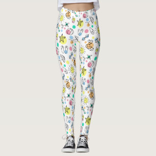 Leggings Griffonnages mignons de vacances de plage d'été