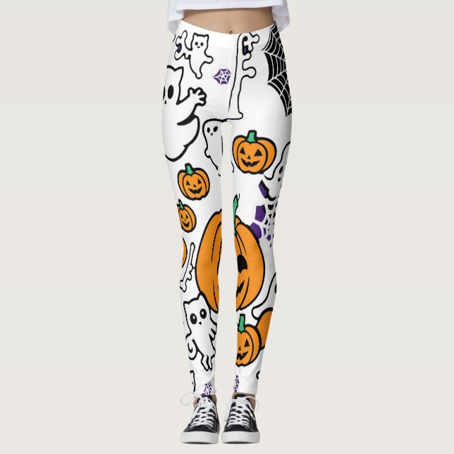 Leggings Grim Reaper Fête d'Halloween du fantôme : chauves- (Devant)