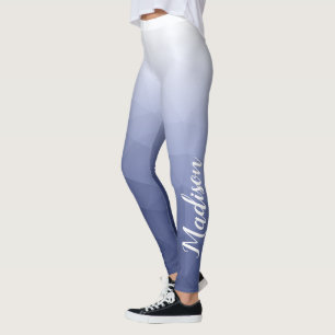 Leggings Gris bleu blanc Gradient Geometry Mesh Nom personn