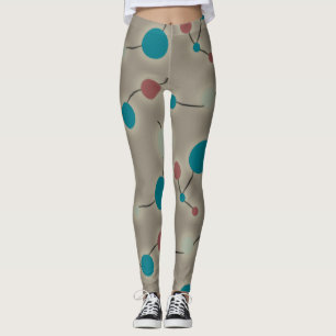 Leggings Gris bleu gris uni des grandes molécules rétro