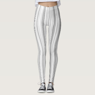 Leggings Gris-clair gris blanc rayé de rayures verticales