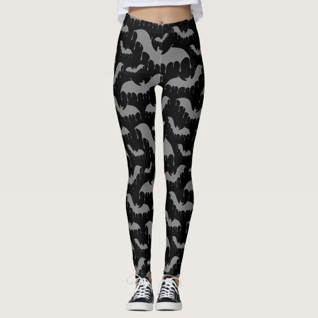 Leggings Gris Gris Bats Moth Nu Goth Gothique Alternative g (Devant)