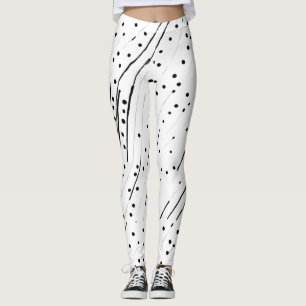 Leggings Gris ou pois noir, blanc, gris motif