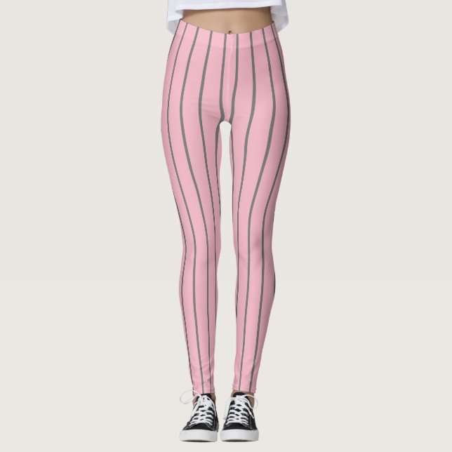 Leggings Gris rose Pinstripes 4Allie (Devant)