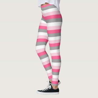 Leggings Gris rose, rose chaud, blanc et fusain 