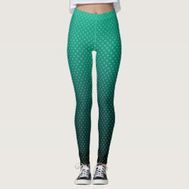 Leggings Gris vert dégradant pois imprimer abstrait femi
