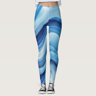 Leggings Groove Waves les années 70 Motif de ligne psychédé