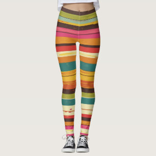 Leggings Groove Waves les années 70 Motif de ligne psychédé