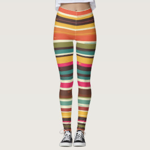 Leggings Groove Waves les années 70 Motif de ligne psychédé