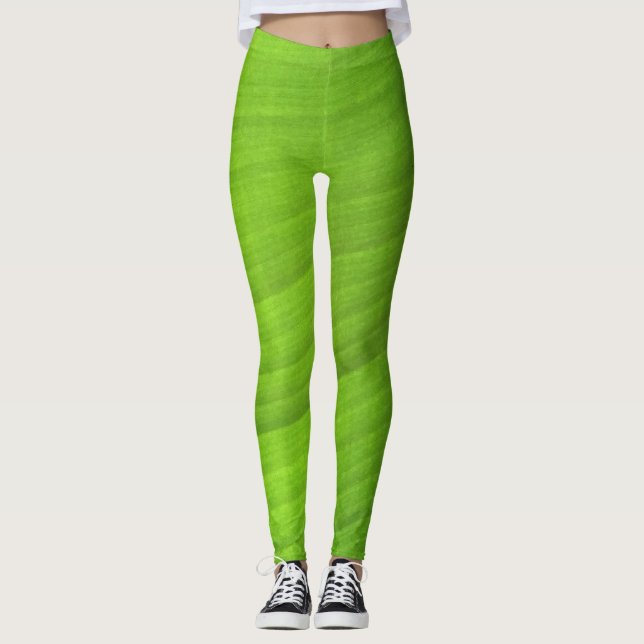 Leggings Gros plan de la feuille de banane (Devant)