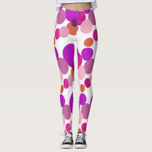 Leggings Gros pois les années 70 en violet
