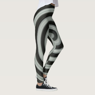 Leggings grosse spirale noire et blanche