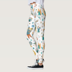Leggings Groupe d'animaux colorés