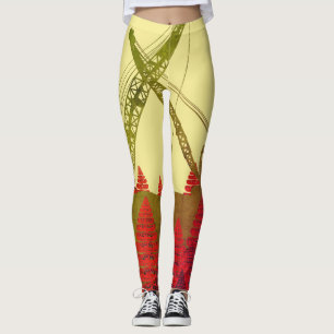 Leggings Grue de chenille d'art d'imaginaire de grue de