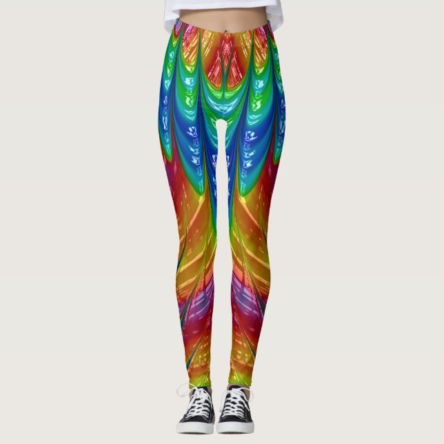 Leggings ~ grün-blau-orange ~ Original (Vorderseite)
