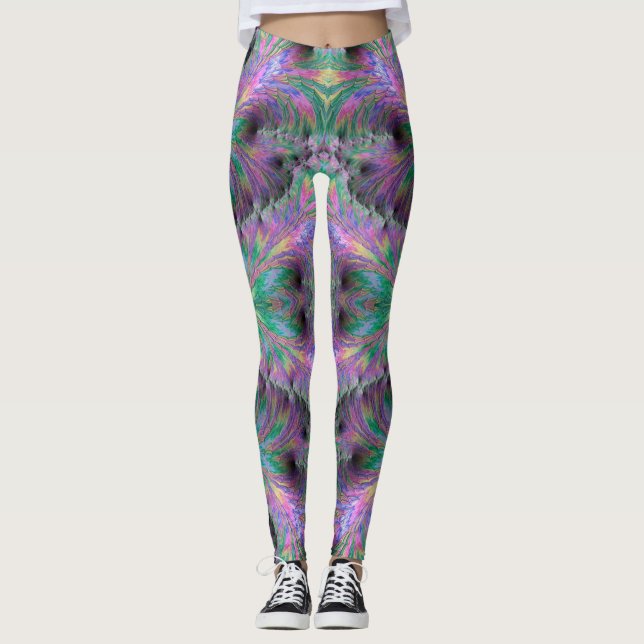 Leggings ~ grün lila ~ Original (Vorderseite)