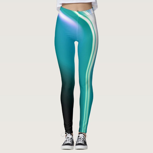 Leggings Grüner Wasserfall Einzigartig und Spaß (Vorderseite)