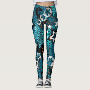 Leggings Grunge star motif, design pour enfants ludique.