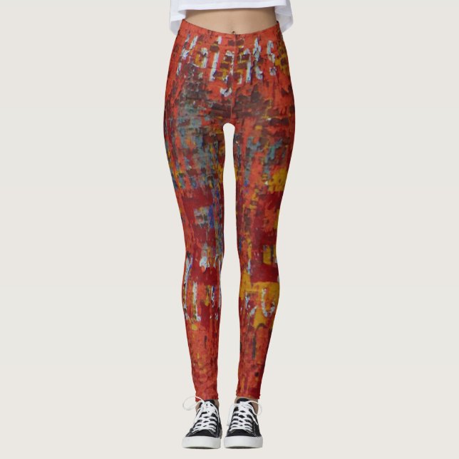 Leggings Grungy Urbex Mur de graffiti Yoga Abstrait en cour (Devant)