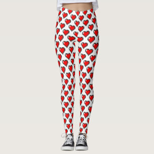 Leggings guêtres à 8 bits de coeur