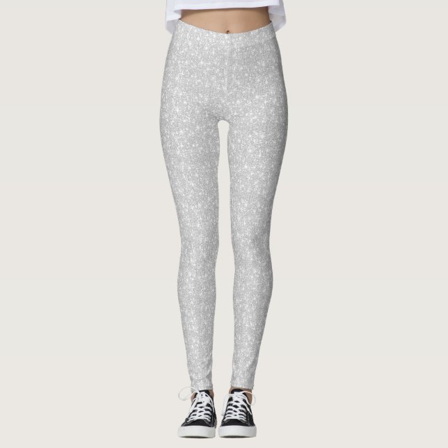 Leggings Guêtres argentées d'étincelle (Devant)